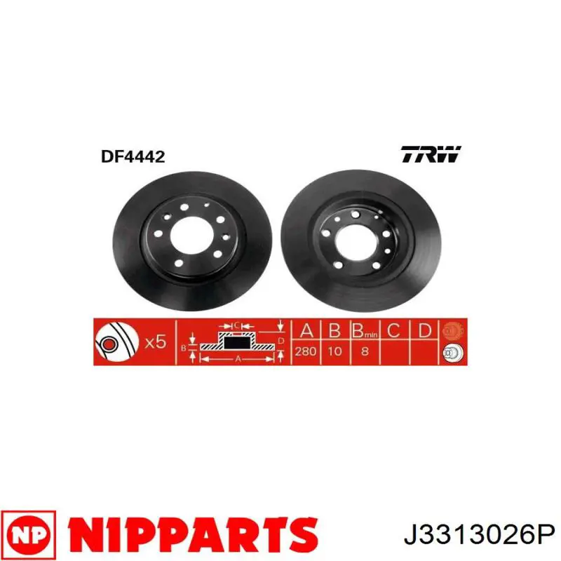 Тормозные диски J3313026P Nipparts