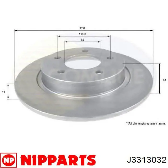 Задний тормозной диск Nipparts J3313032 цена, от 27.19 USD