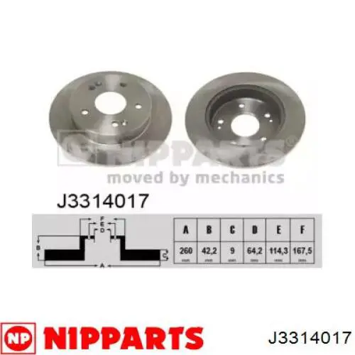 Тормозные диски J3314017 Nipparts