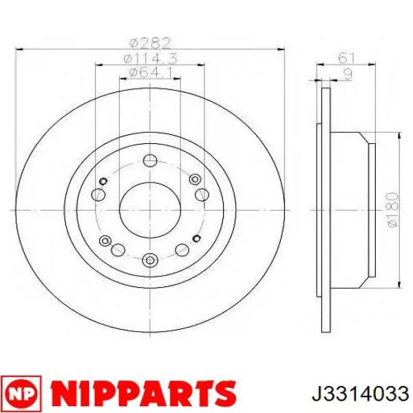 Тормозные диски J3314033 Nipparts