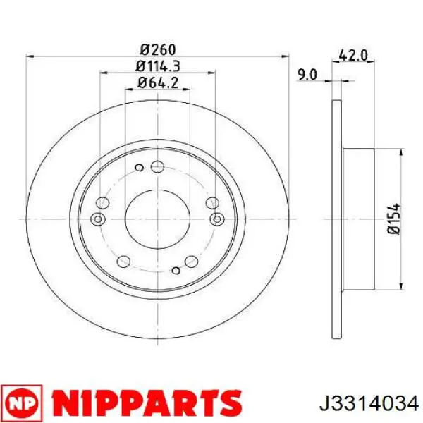 Тормозные диски J3314034 Nipparts