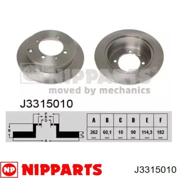 J3315010 Nipparts тормозные диски