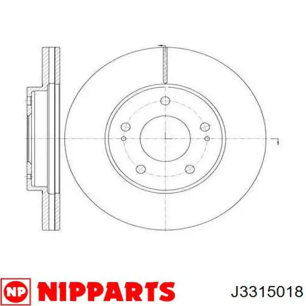 Задний тормозной диск Nipparts J3315018 цена, от 34.55 USD