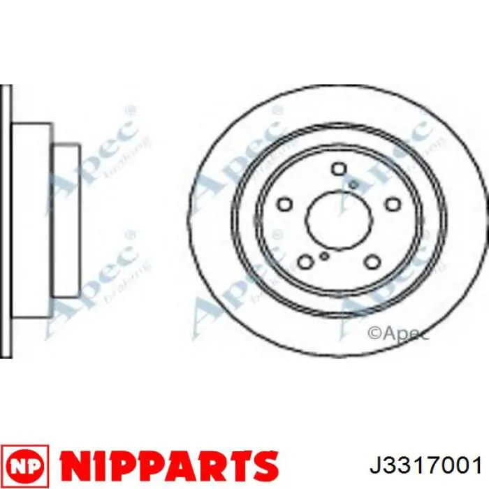Задний тормозной диск Nipparts J3317001 цена, от 31.74 USD