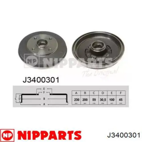 Тормозной барабан J3400301 Nipparts