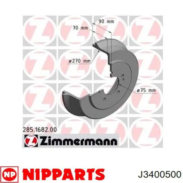 Тормозной барабан TAH03C Japan Parts