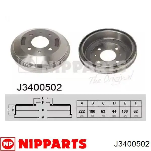 Тормозной барабан J3400502 Nipparts