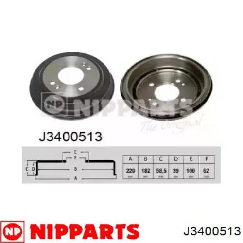 Купить J3400513 Nipparts Тормозной барабан