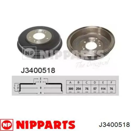 Тормозной барабан J3400518 Nipparts