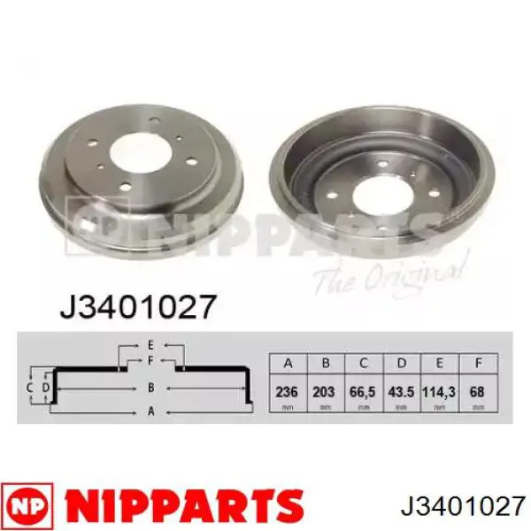 Тормозной барабан J3401027 Nipparts