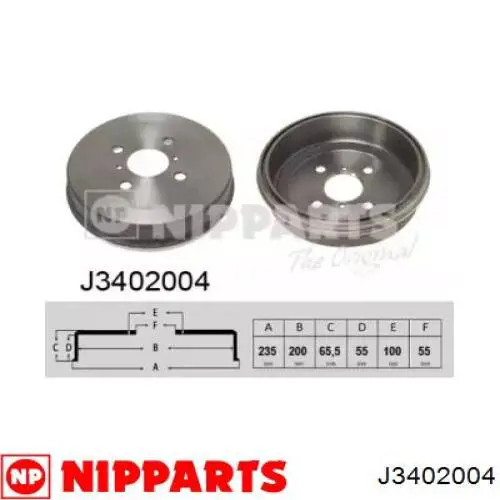 Тормозной барабан J3402004 Nipparts