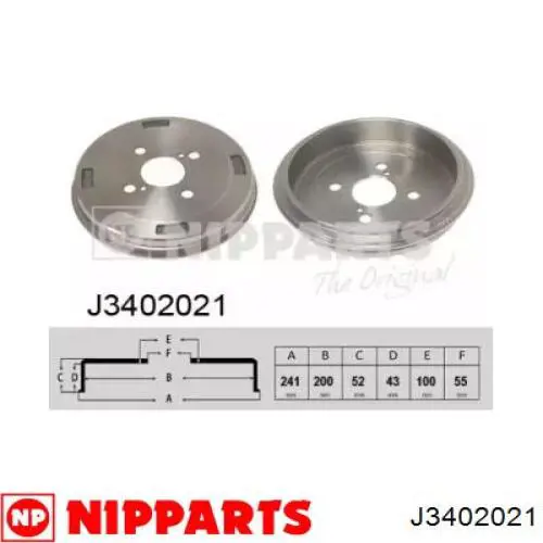 Тормозной барабан J3402021 Nipparts