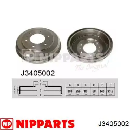 Тормозной барабан J3405002 Nipparts