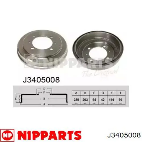 Тормозной барабан J3405008 Nipparts