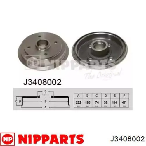 Тормозной барабан J3408002 Nipparts