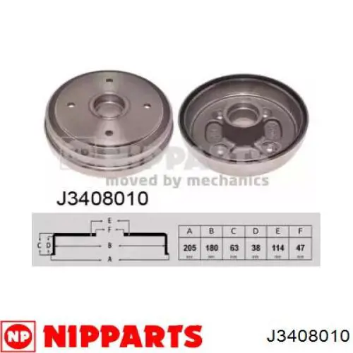 Тормозной барабан J3408010 Nipparts