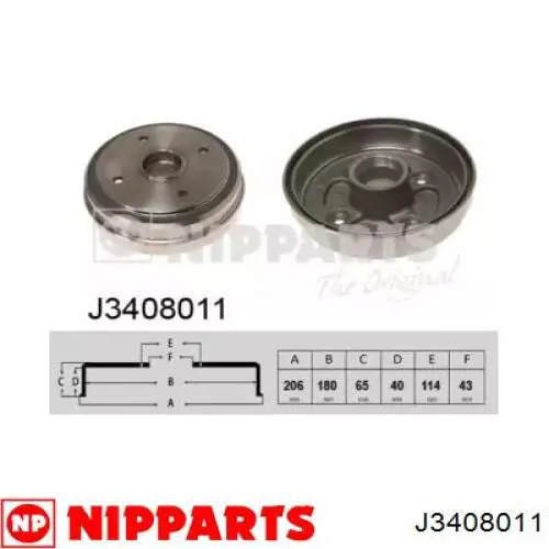 Тормозной барабан J3408011 Nipparts