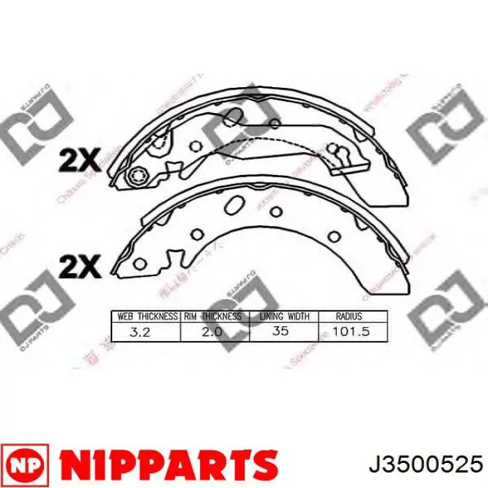 Барабанные колодки Nipparts J3500525