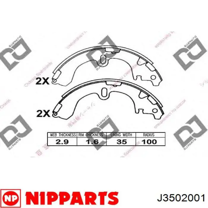 Барабанные колодки Nipparts J3502001