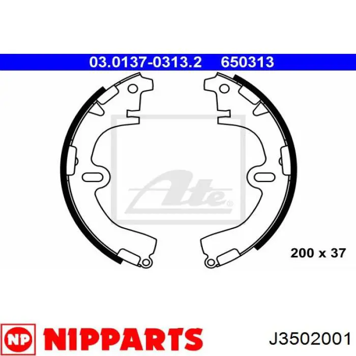 Тормоза рабочие задние ножные и тормозные барабаны Nipparts J3502001 цена, от 17.62 USD