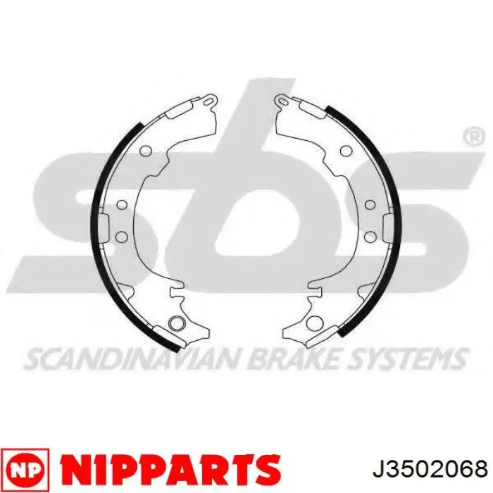 Купить J3502068 Nipparts Задние барабанные тормозные колодки