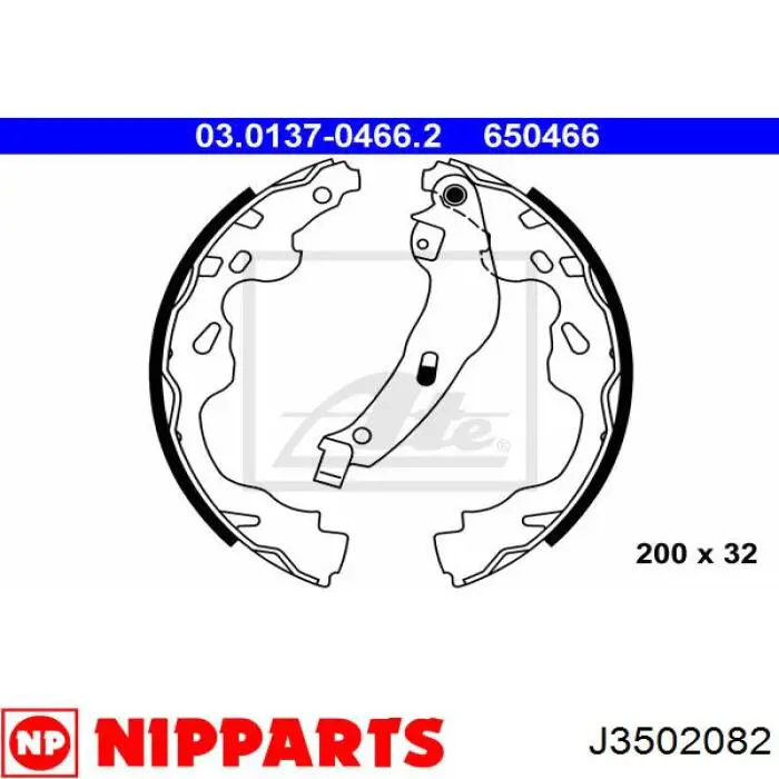 Колодки тормозные задние барабанные NIPPARTS J3502082