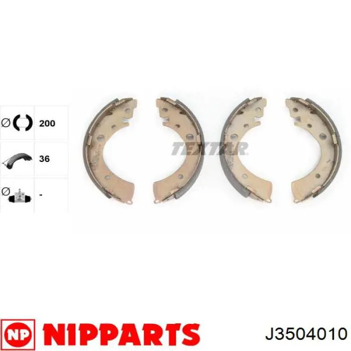 J3504010 Nipparts колодки тормозные задние барабанные