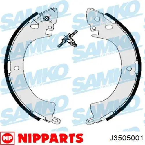 Купить J3505001 Nipparts Задние барабанные тормозные колодки