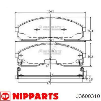 Передние тормозные колодки J3600310 Nipparts