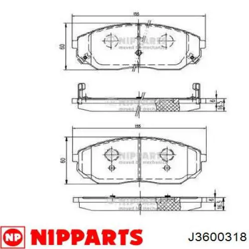 Передние тормозные колодки J3600318 Nipparts