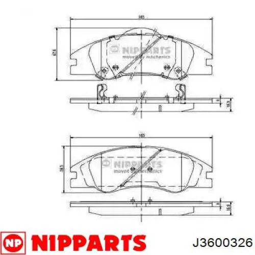 Передние тормозные колодки J3600326 Nipparts