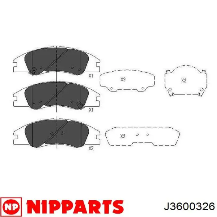 Колодки Nipparts J3600326 цена, от 22.67 USD