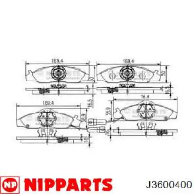 Передние тормозные колодки J3600400 Nipparts