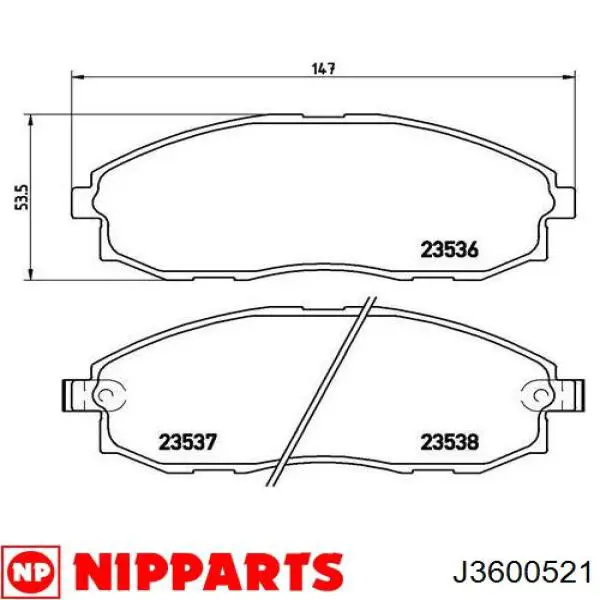 Колодки Nipparts J3600521 цена, от 22.72 USD
