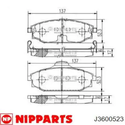 Передние тормозные колодки J3600523 Nipparts