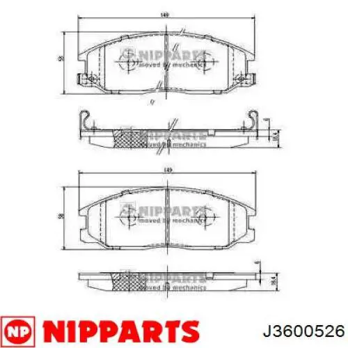 Передние тормозные колодки J3600526 Nipparts