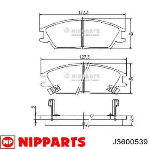 Передние тормозные колодки J3600539 Nipparts