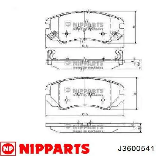 Передние тормозные колодки J3600541 Nipparts