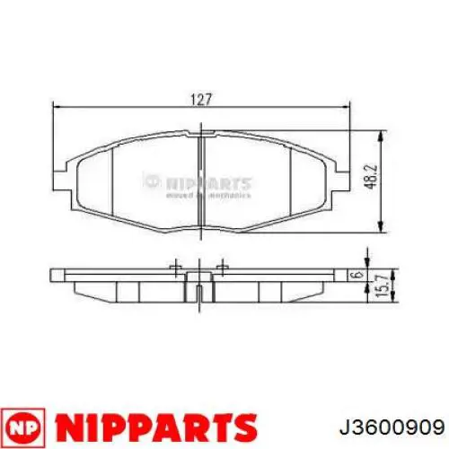 Передние тормозные колодки J3600909 Nipparts