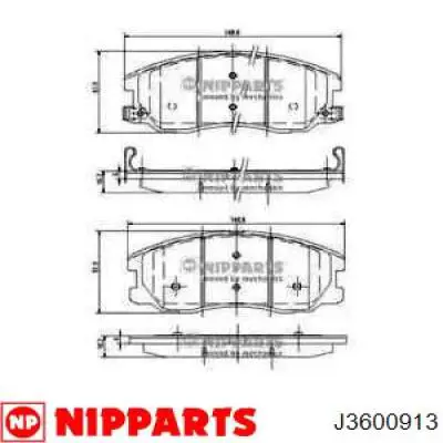 Передние тормозные колодки J3600913 Nipparts