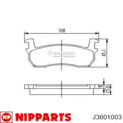 Передние тормозные колодки J3601003 Nipparts