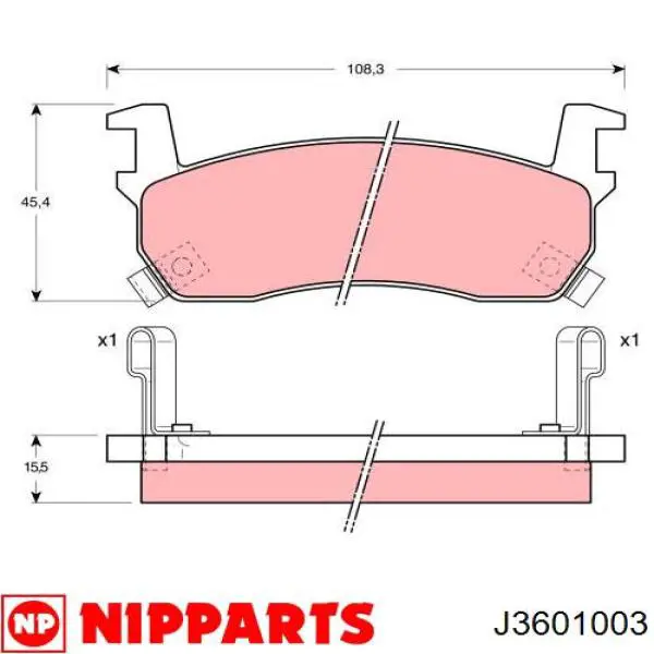 Pastillas de freno delanteras J3601003 Nipparts