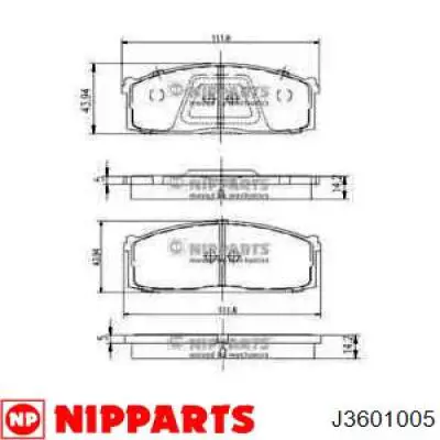J3601005 Nipparts колодки тормозные передние дисковые