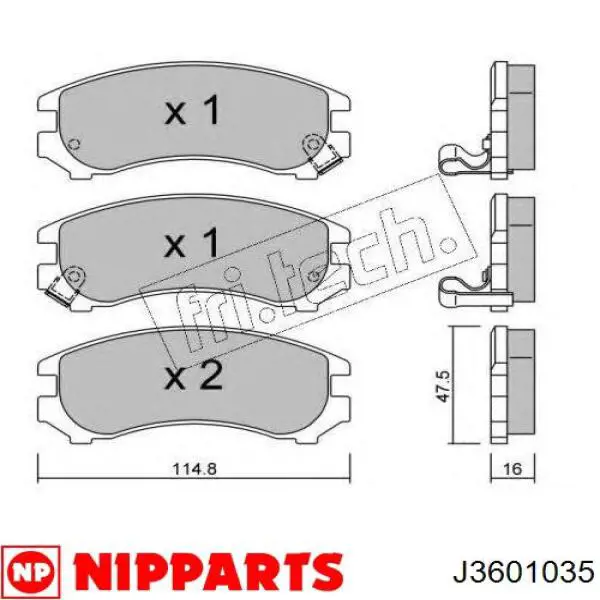 Колодки Nipparts J3601035 цена, от 12.33 USD