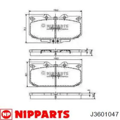 Передние тормозные колодки J3601047 Nipparts