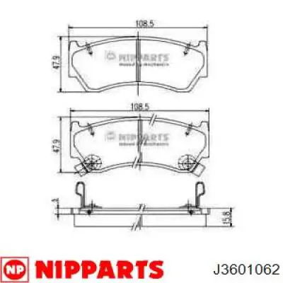 Передние тормозные колодки J3601062 Nipparts