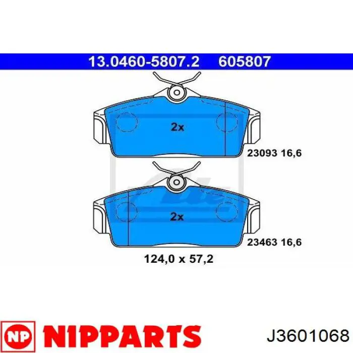 J3601068 Nipparts колодки тормозные передние дисковые
