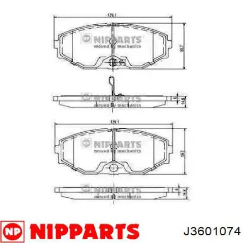J3601074 Nipparts передние тормозные колодки