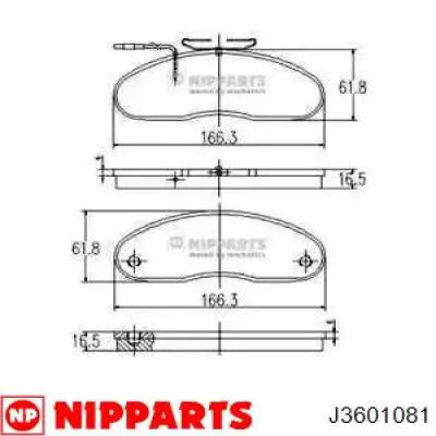 J3601081 Nipparts передние тормозные колодки