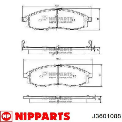 J3601088 Nipparts передние тормозные колодки